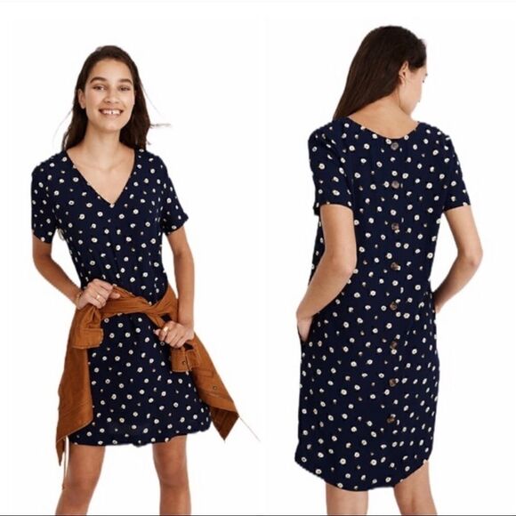 Madewell Button-Back Easy Daisy Dot Dress - Picture 1 of 7
